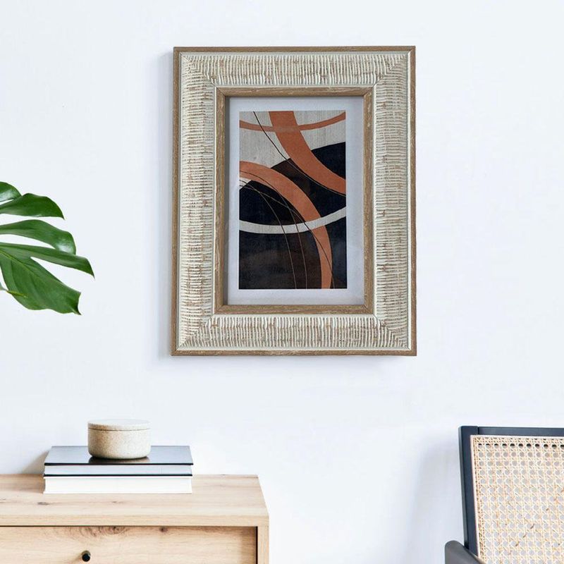 Marco Decorativo Rústico Beige con Textura Tallada