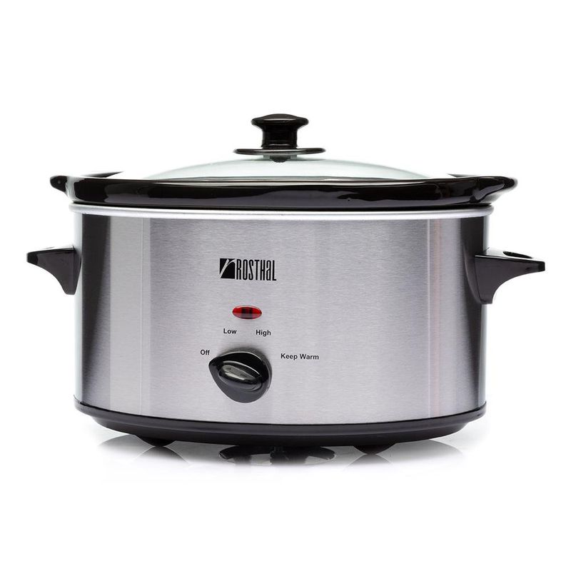 Olla de Cocción Lenta de Acero Inoxidable de 4 L