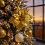 Pascua Decorativa con Brillantina Dorada