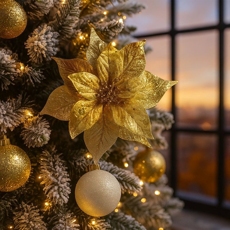 Pascua Decorativa con Brillantina Dorada