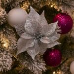 Pascua Decorativa con Brillantina Plateada