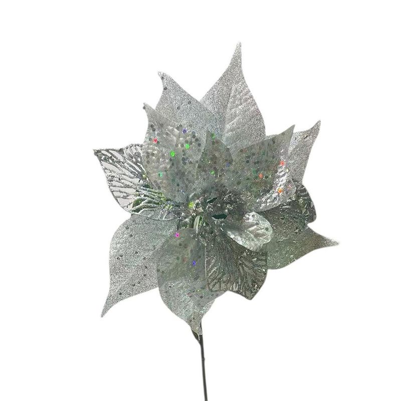 Pascua Decorativa con Brillantina Plateada