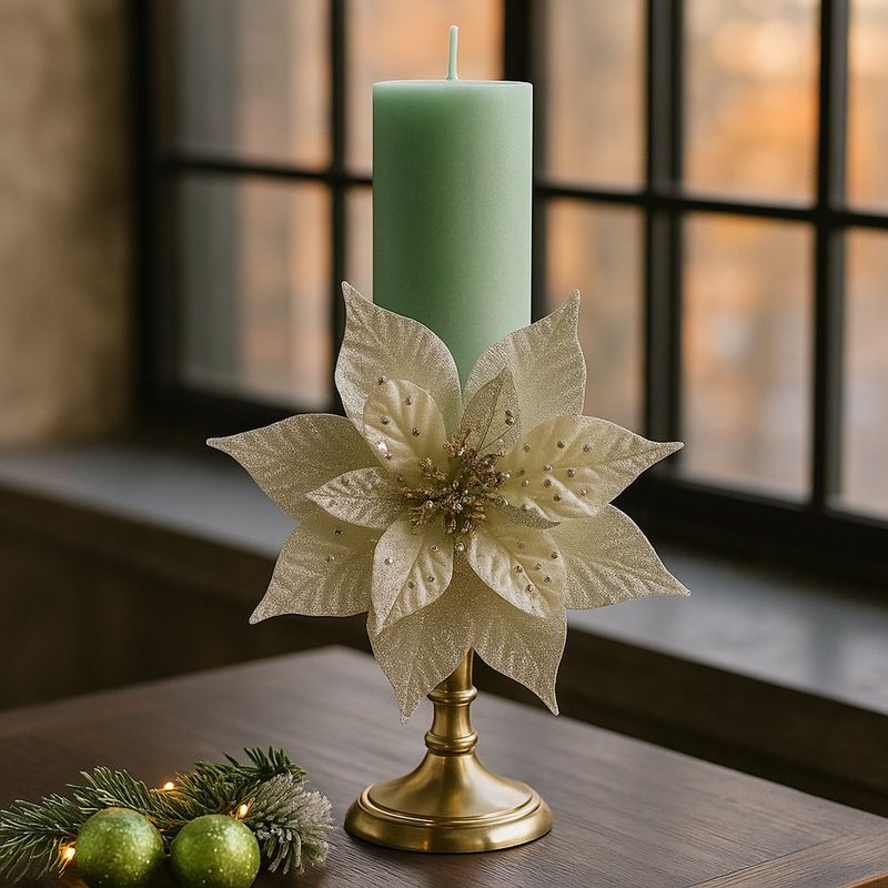 Pascua Decorativa con Brillantina Champagne