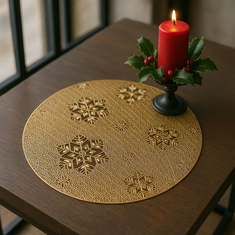 Individual Copos Dorado de 38 X 38 Cm