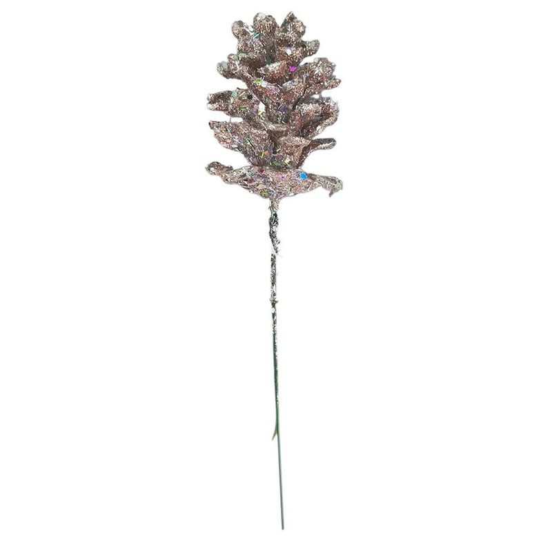 Pick Cono de Pino con Brillantina Rose Gold