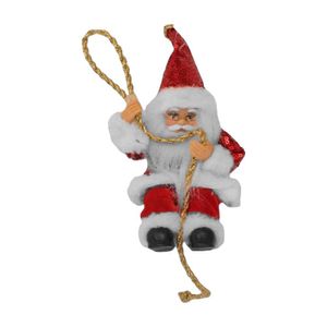 Santa Claus Escalando Cuerda Dorada