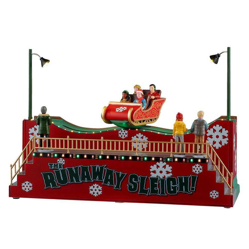Atracción del Trineo Loco para Villa Navideña con Movimiento y Luz LED