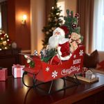 Santa en Trineo Animado con LED y Música