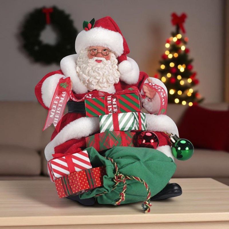 Santa Claus con Regalos y Saco Decorativo