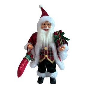 Santa Claus Decorativo con Regalo y Saco Navideño