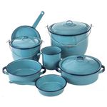 Batería de Cocina Jaspeado Azul Praga 10 Pzas