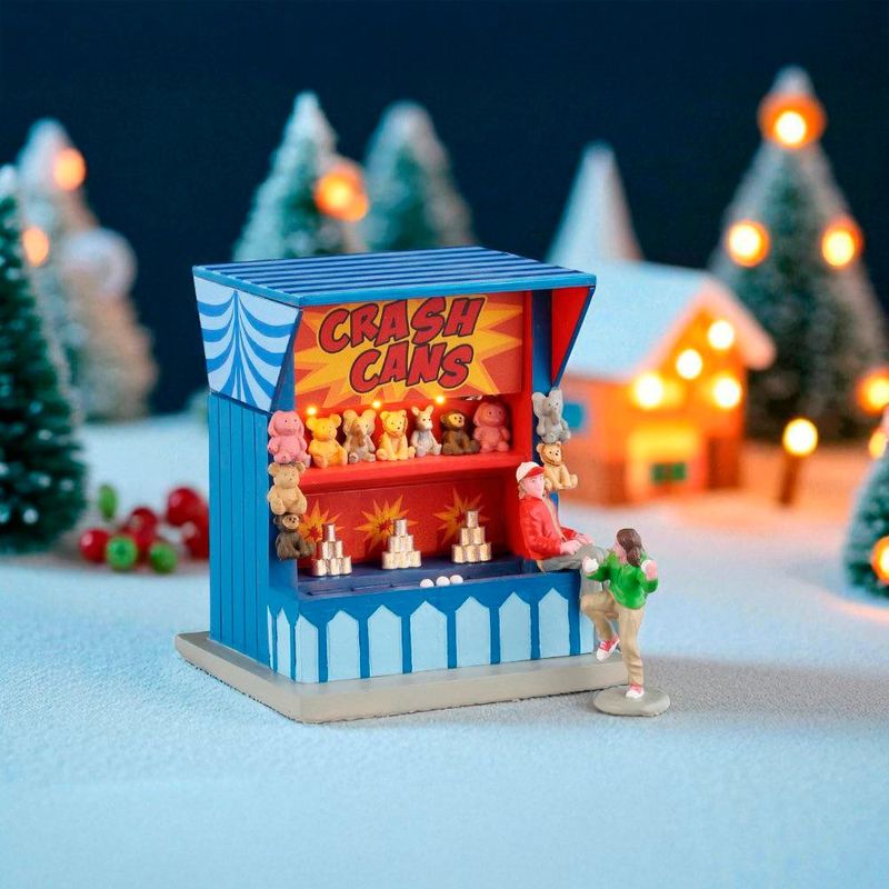 Figura Puesto de Juego de Latas con Luz LED para Villa Navideña