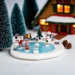 Figura Pista de Patinaje con Luz y Movimiento para Villa Navideña