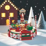 Carrusel de Santa “Peppermint Teacup Spinner” con Luz, Movimiento y Sonido