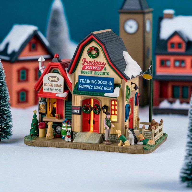 Tienda Precious Paws & Biscuits para Mascotas con Luz LED