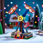 Atracción Giratoria Fireball Frenesí para Villa Navideña con Luces y Sonido