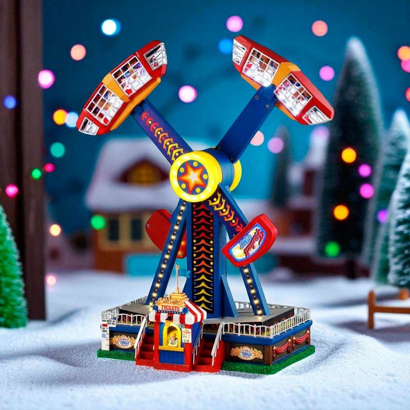 Atracción Giratoria Fireball Frenesí para Villa Navideña con Luces y Sonido