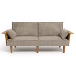Sofá Scott Tapizado Taupe 205 X 90 Cm