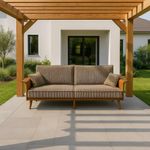 Sofá Scott Tapizado Taupe 205 X 90 Cm