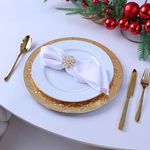 Plato Base Navidad Dorado 33 Cm