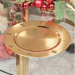 Plato Base Navidad Estrellas Dorado 33 Cm