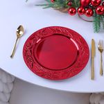 Plato Base Navidad Rojo 33 Cm