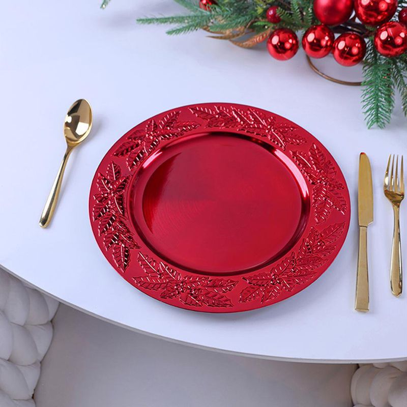 Plato Base Navidad Rojo 33 Cm