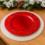 Plato Base Navidad Rojo 33 Cm