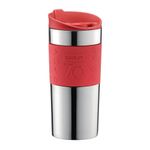 Pocillo Térmico Plateado Con Rojo 12 Oz - Bodum