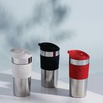 Pocillo Térmico Plateado Con Rojo 12 Oz - Bodum