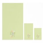 Set 3 Toallas Verde Flores