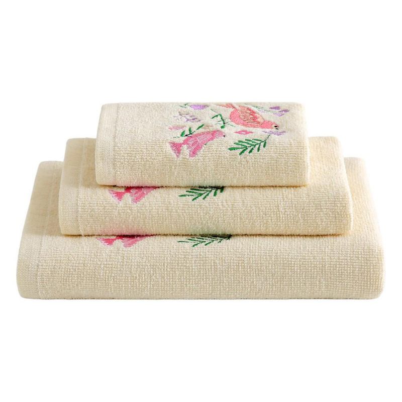 Set 3 Toallas Crema Aves