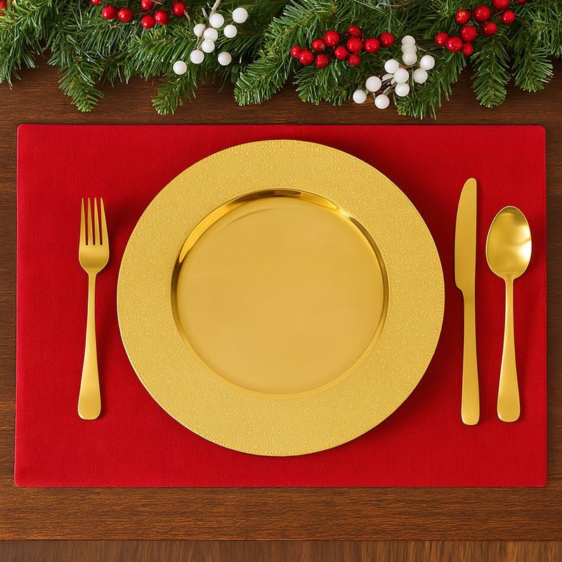 Plato Base Dorado con Textura Elegante