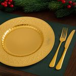 Plato Base Dorado Relieve Clásico