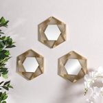 Set de Espejos Hexagonales Marco Metálico