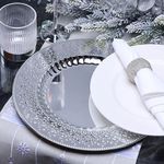 Plato Base Plateado Relieve Clásico