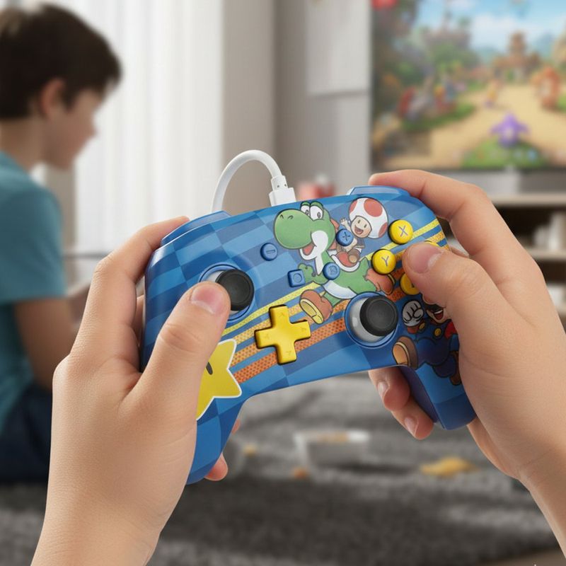 Control Alámbrico PowerA para Nintendo Switch - Mushroom Kingdom Friends