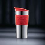 Pocillo Térmico Plateado Con Rojo 12 Oz - Bodum