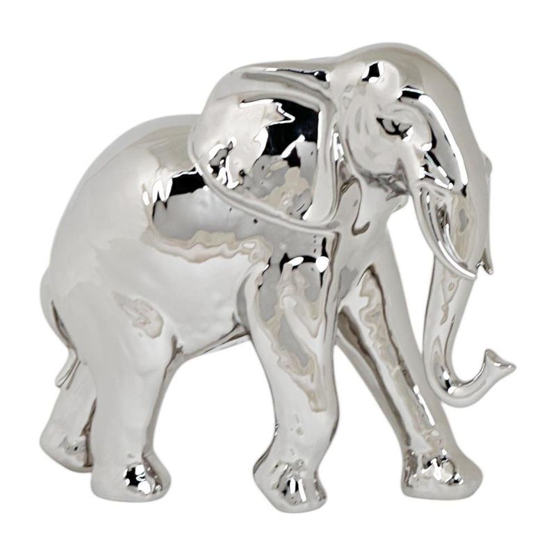 Figura Decorativa Elefante Plateado