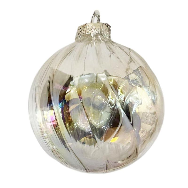 Bomba Navideña Iridiscente 8 cm Color Transparente