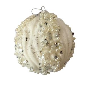 Esfera Navideña con Perlas y Cristales