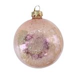 Bomba Navideña con Acabado Craquelado 8 cm Color Rosado