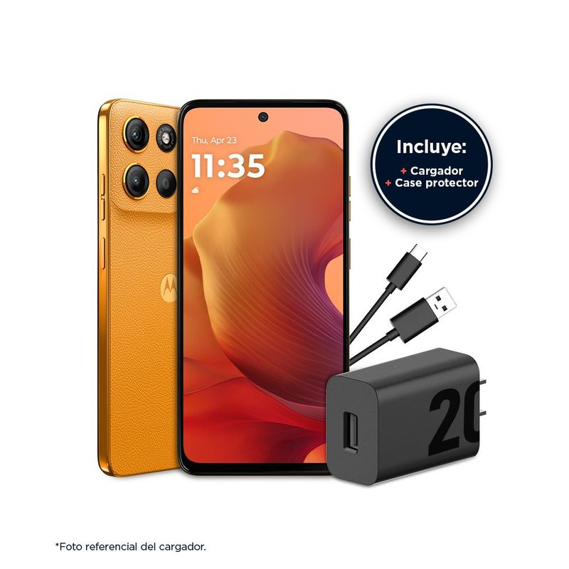 Celular Motorola Moto G15 4 GB RAM 256 GB Color Naranja de 6.5 Plg