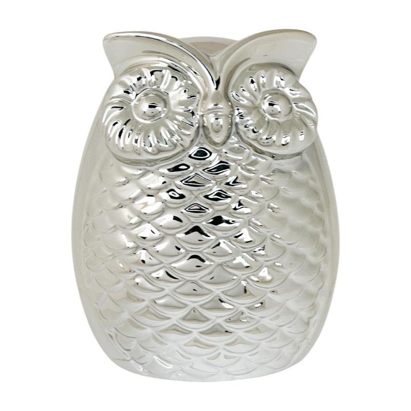 Figura Decorativa Búho Plateado