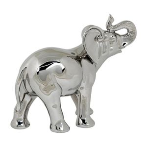 Figura Elefante Decorativo Plateado