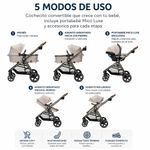 Sistema de Viaje Maxi-Cosi Zelia Luxe 5 en 1 con Carriola Modular y Portabebé Mico Luxe Color Beige