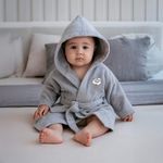 Bata Tundida Bordado Oveja Gris 12 M