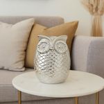 Figura Decorativa Búho Plateado