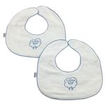 Set Baberos Redondo Toalla Bordado Celeste 2 Pzas