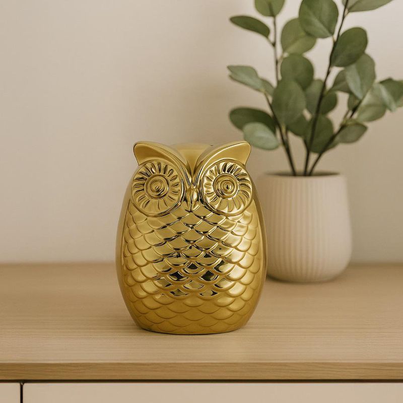 Figura Decorativa Búho Dorado